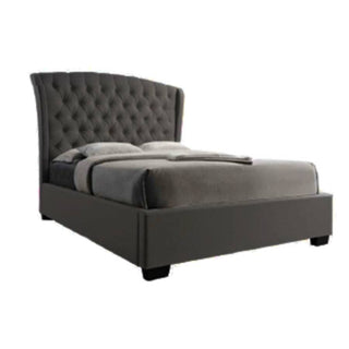 Brighton Fabric Queen Bed - Dark Grey